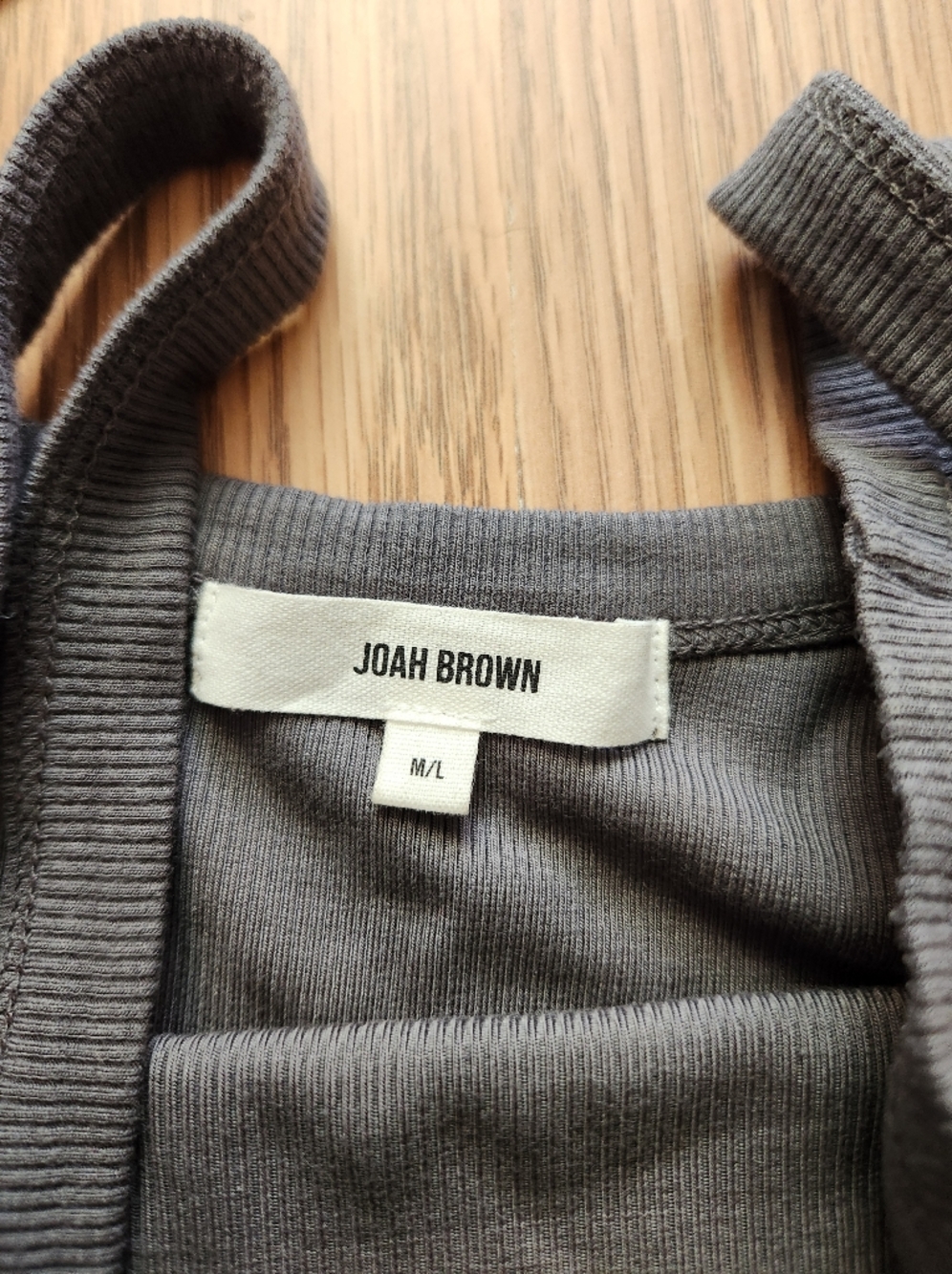 Joah Brown Ribbed Low Back Tank Top Size M/L - Picture 3 of 6